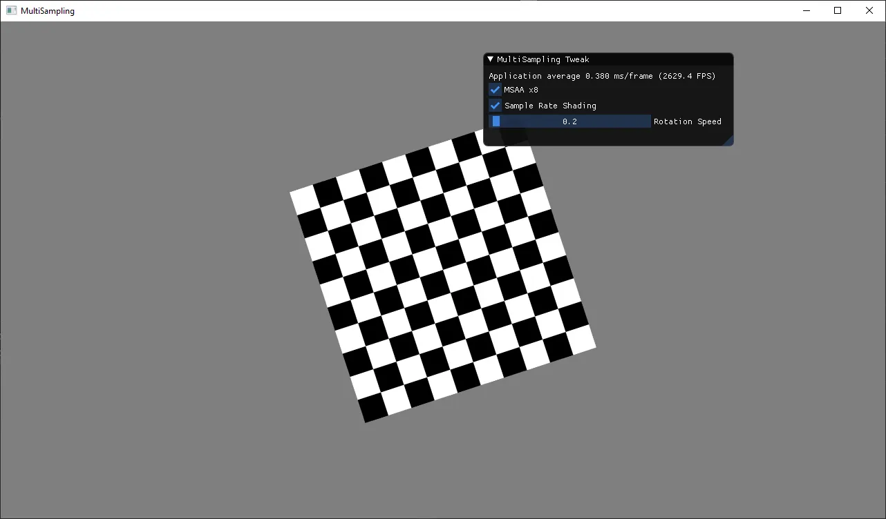 MSAA demo with a rotated checkerboard quad